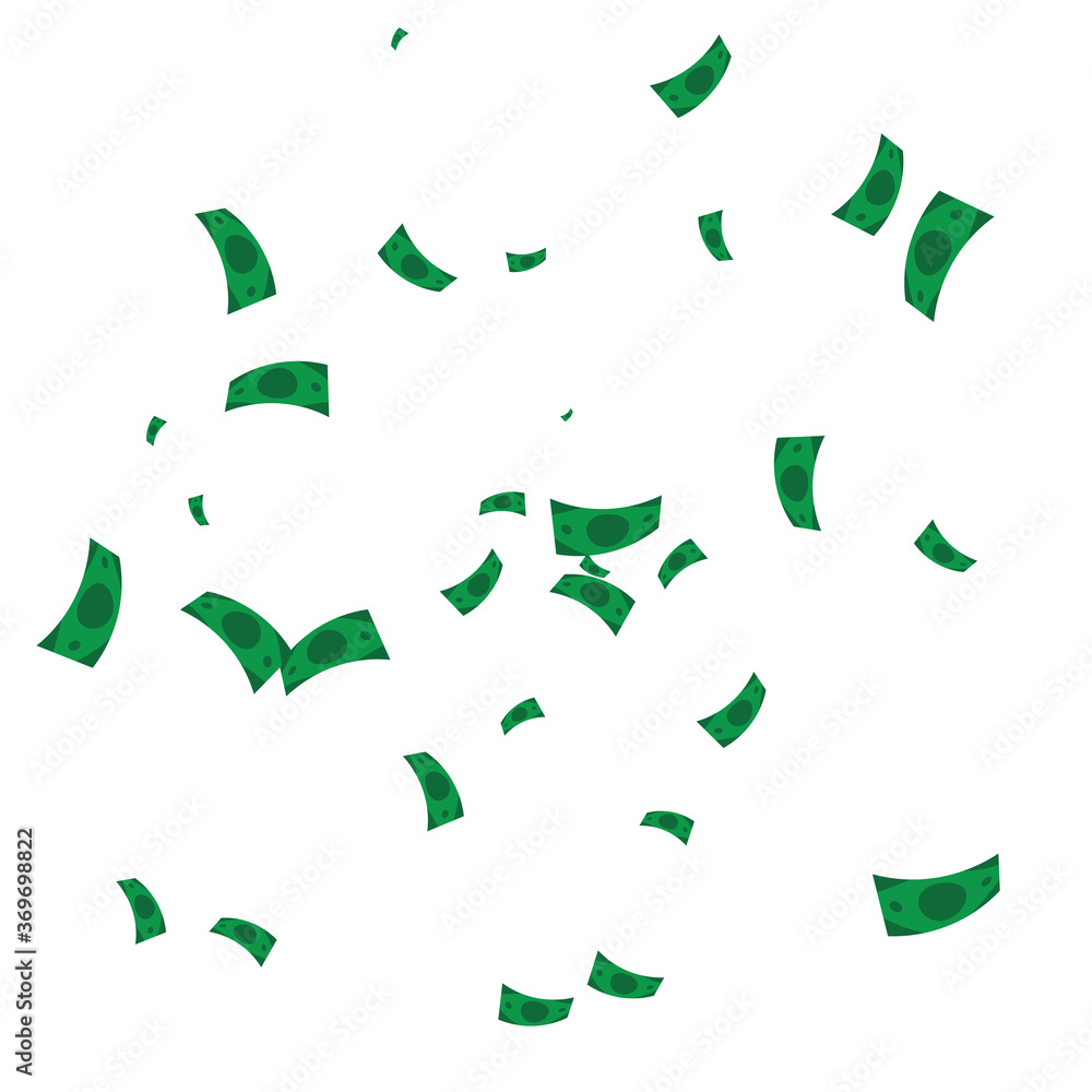 Many Falling Money On White Background. Vector Many Falling Money On White Background. Vector