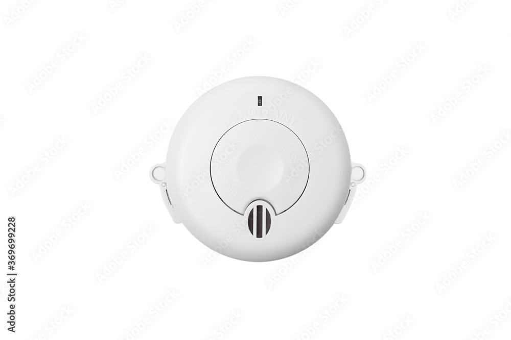 Smoke detector isolated on a white background. Stay home safe. Smoke detector isolated on a white background. Stay home safe.