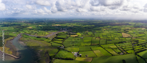 Panorama of rural county Kerry farmland in the republic of Ireland