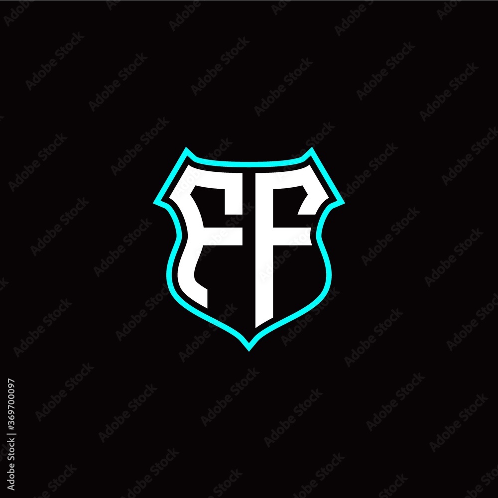 F F initials monogram logo shield designs modern