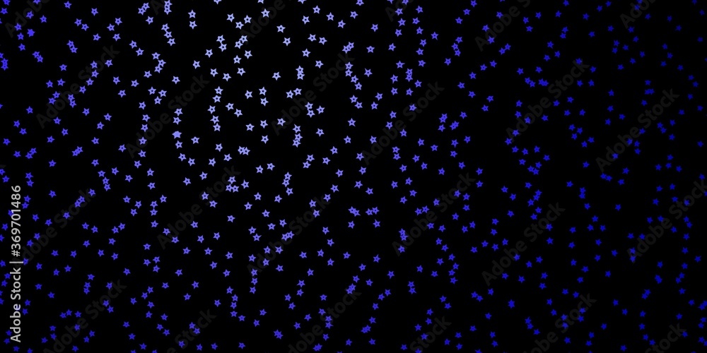 Dark Purple vector template with neon stars. Blur decorative design in simple style with stars. Theme for cell phones.