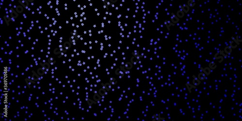 Dark Purple vector template with neon stars. Blur decorative design in simple style with stars. Theme for cell phones.