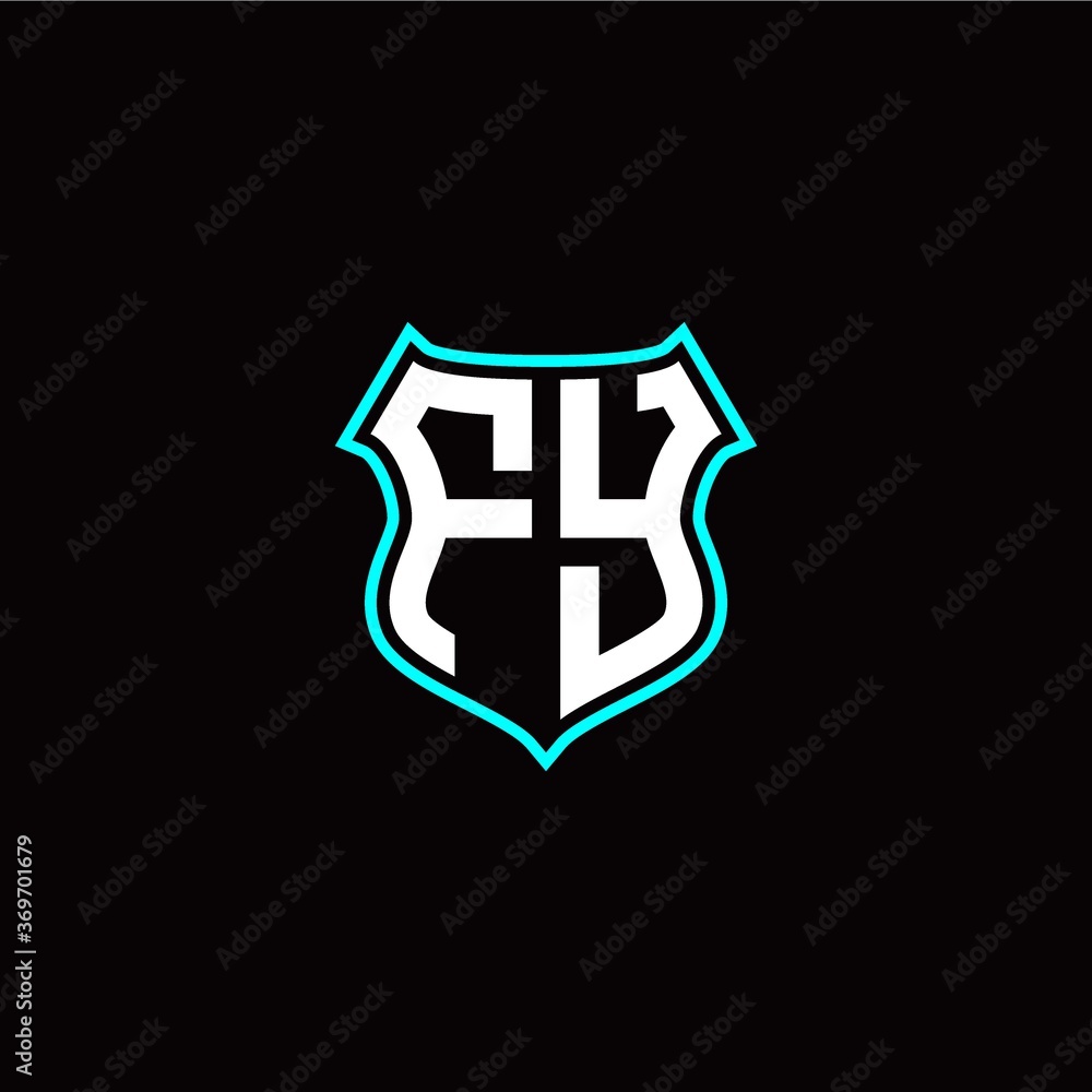 F Y initials monogram logo shield designs modern F Y initials monogram logo shield designs modern