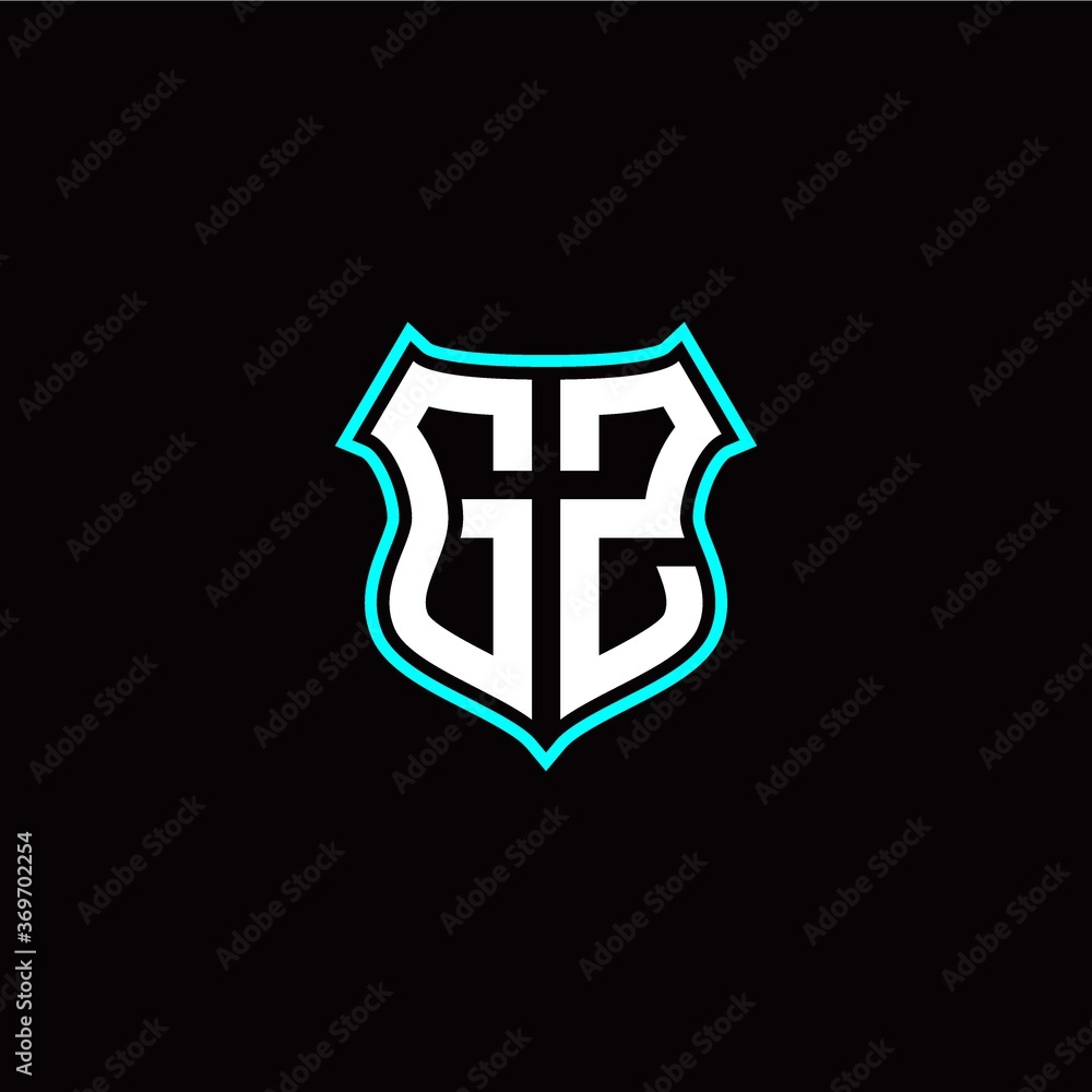 G Z initials monogram logo shield designs modern