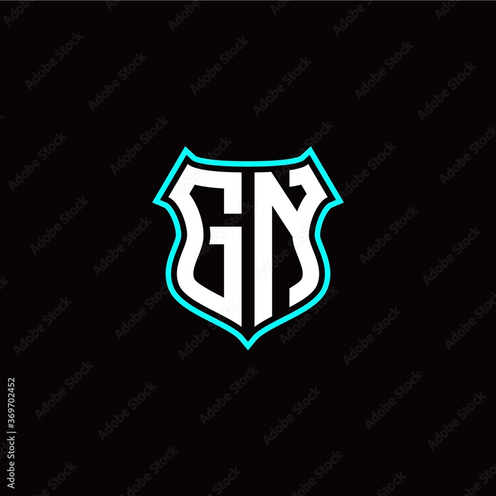 G N initials monogram logo shield designs modern