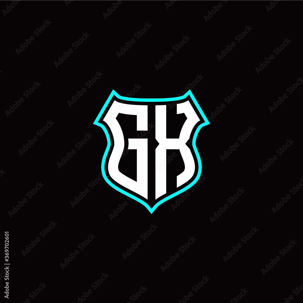 G X initials monogram logo shield designs modern