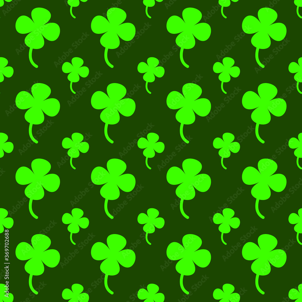 Green clover abstract background, seamless pattern, vector