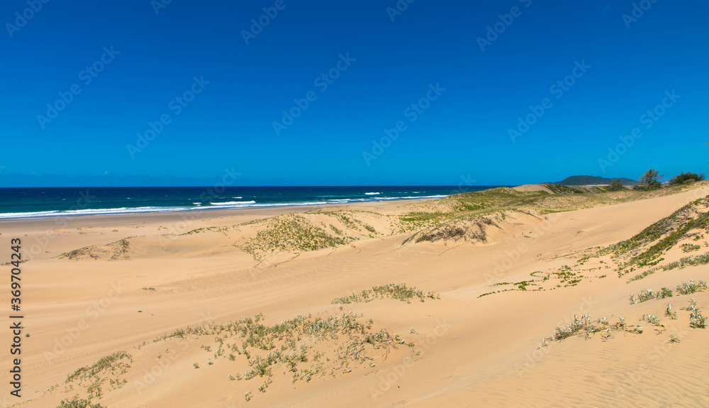 A public beach in South Africa is completely empty as it remains closed for the coronavirus pandemic.