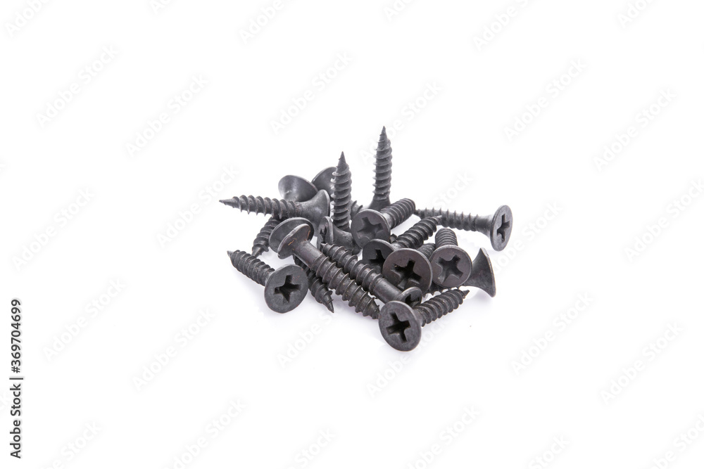 Screws on white background Screws on white background