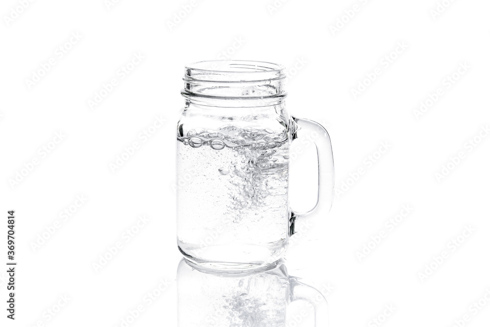mason jar with water isolated on white mason jar with water isolated on white