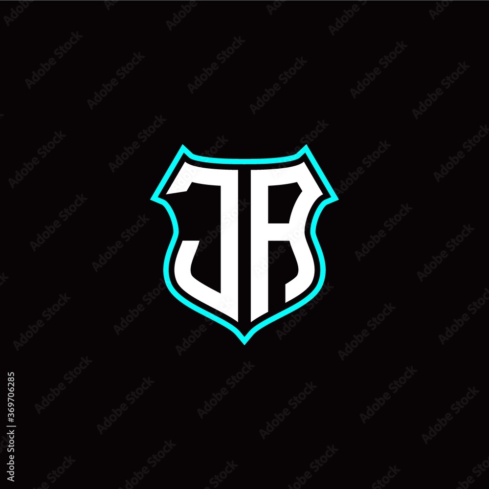J A initials monogram logo shield designs modern