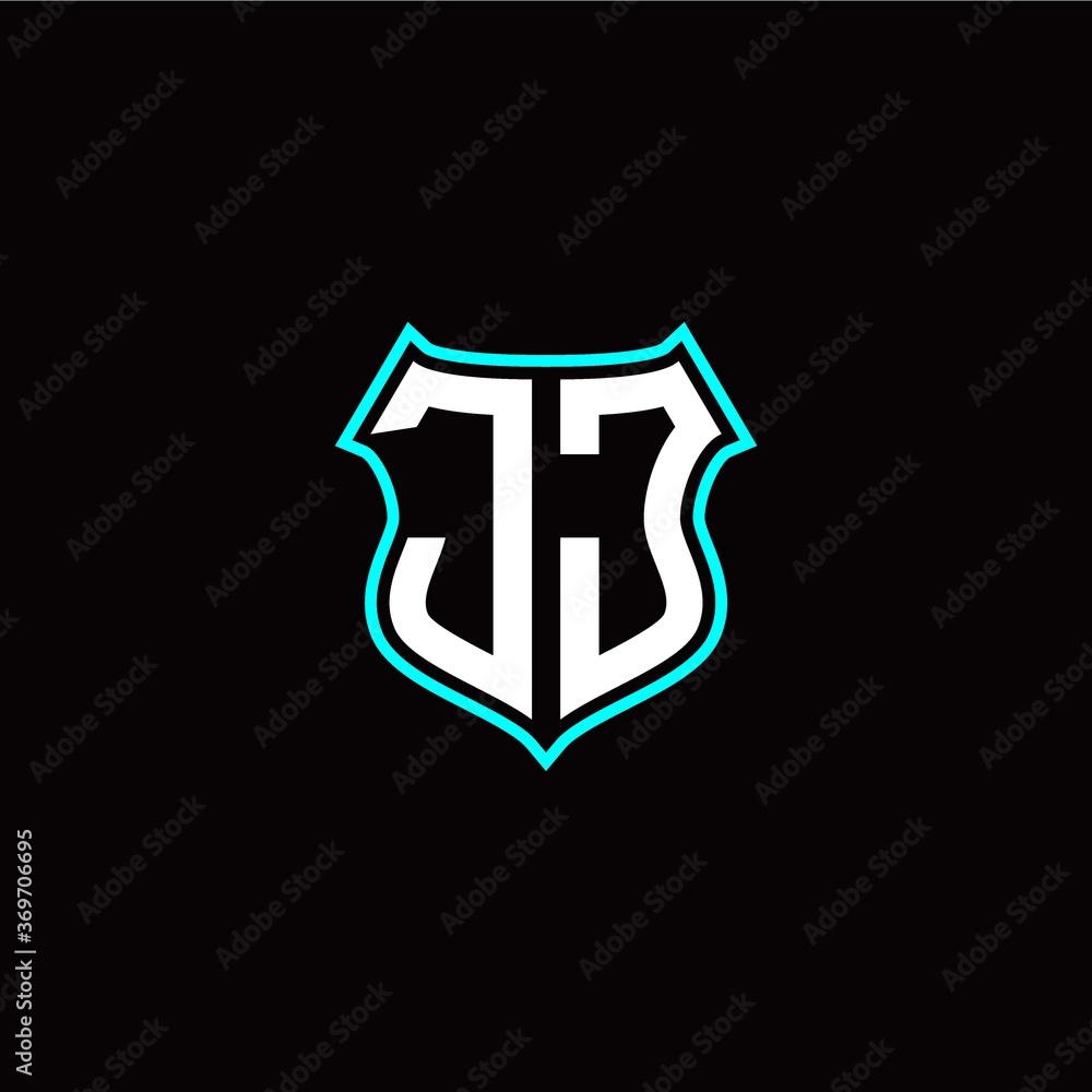 J J initials monogram logo shield designs modern