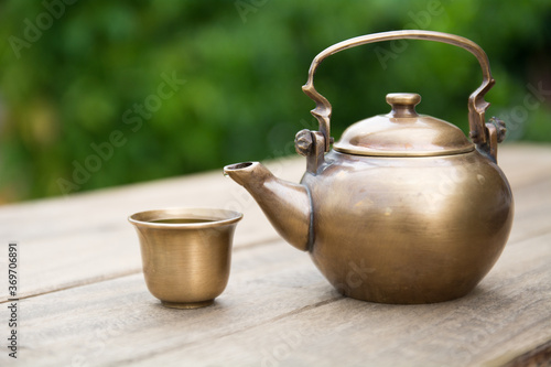 Classical asian tea set at outdoors