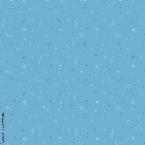 Doodle small seamless patterns. Flat Vector abstract backgrounds with natural elements, hearts, splash.
