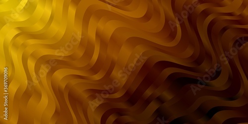 Dark Orange vector background with curved lines. Colorful illustration, which consists of curves. Pattern for commercials, ads.