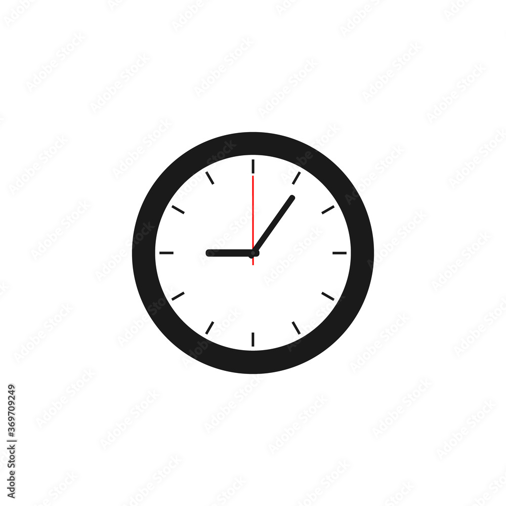 Clock icon design. Vector office clock icon isolated on white background Clock icon design. Vector office clock icon isolated on white background