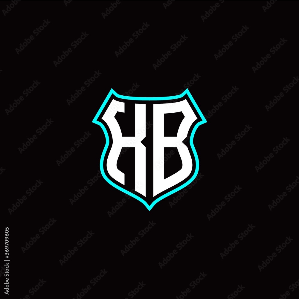 K B initials monogram logo shield designs modern