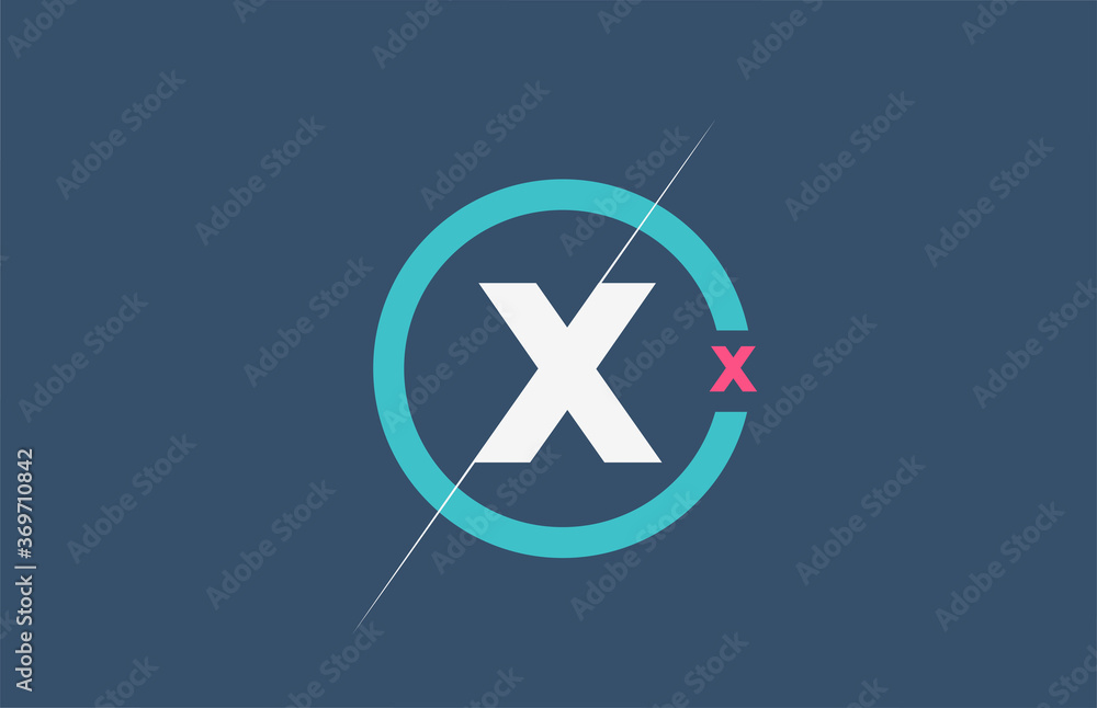 blue white pink X alphabet letter logo icon. Circle business and company design blue white pink X alphabet letter logo icon. Circle business and company design