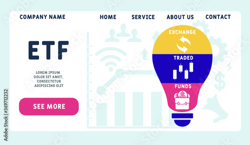 Vector website design template . ETF - Exchange Traded Funds illustration for website banner, marketing materials, business presentation, online advertising.
