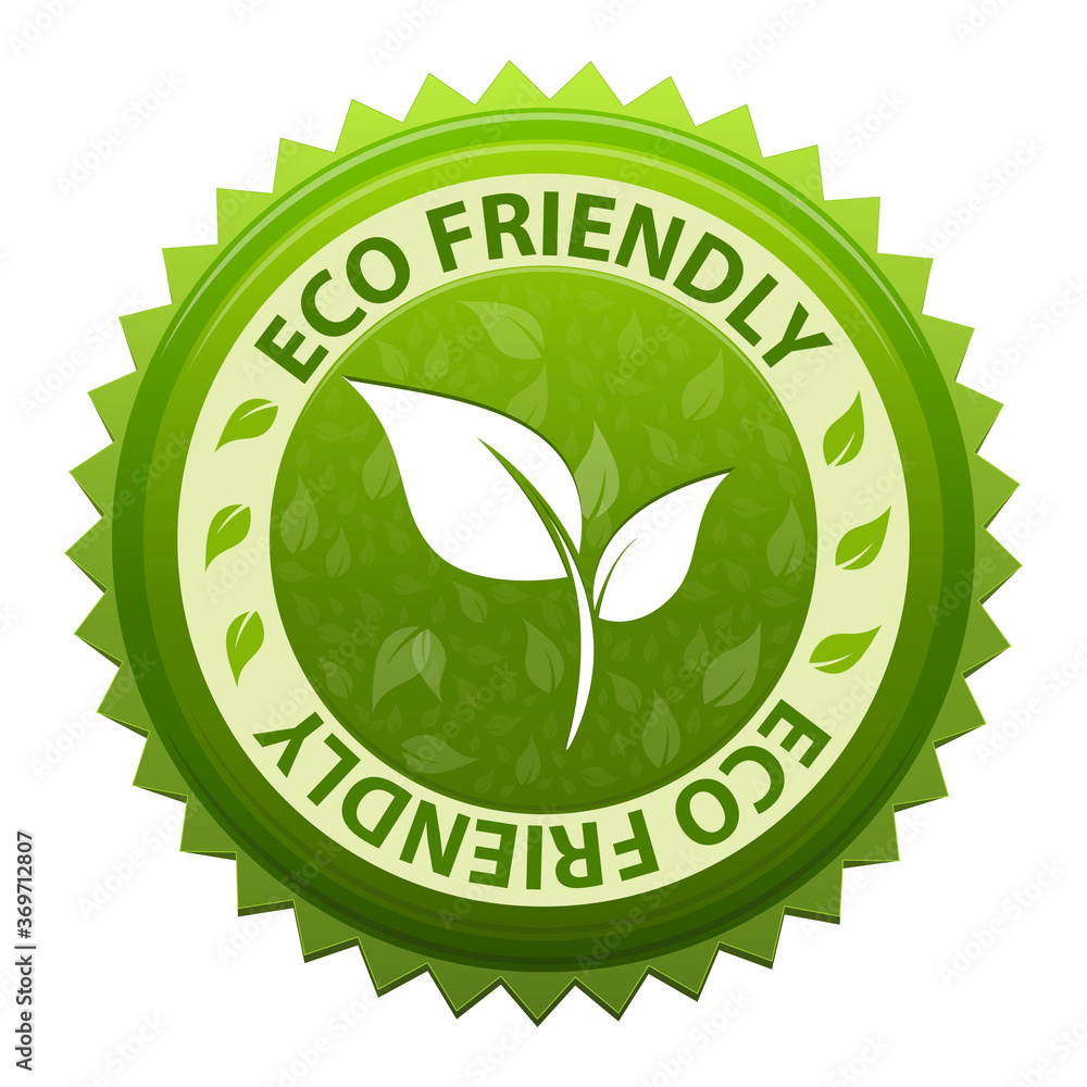 ECO Friendly green label or symbol icon isolated on white background. Vector illustration ECO Friendly green label or symbol icon isolated on white background. Vector illustration