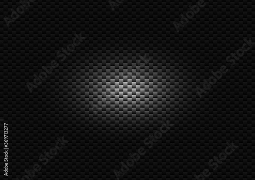 Dark black Carbon fiber Geometric grid background. Modern dark abstract vector texture.