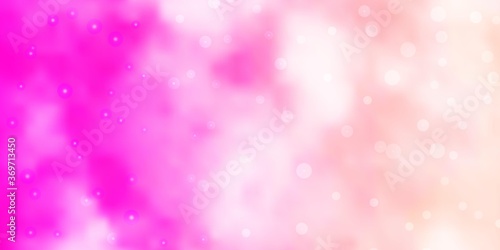 Light Pink vector texture with beautiful stars. Shining colorful illustration with small and big stars. Best design for your ad, poster, banner.