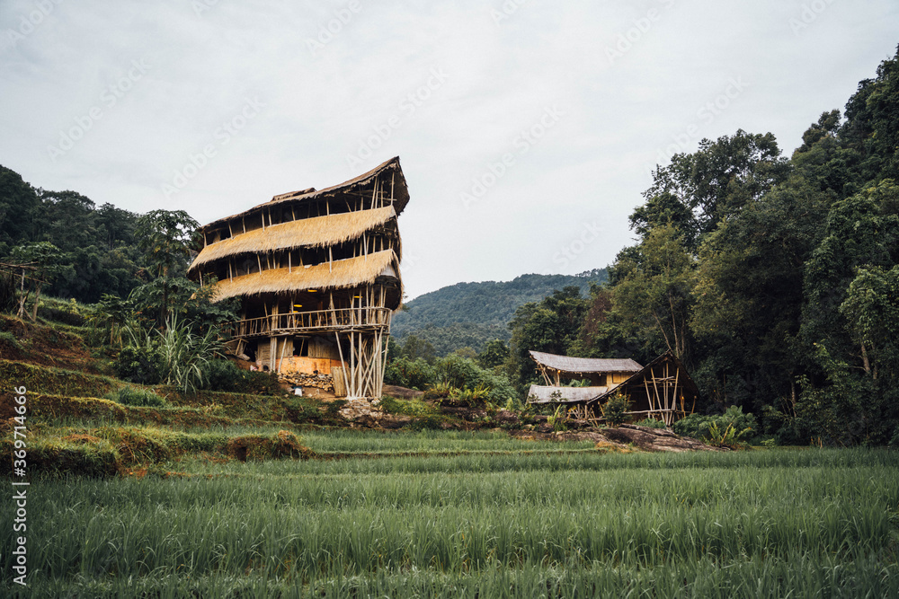 Bamboo Hut Stock Photo | Adobe Stock