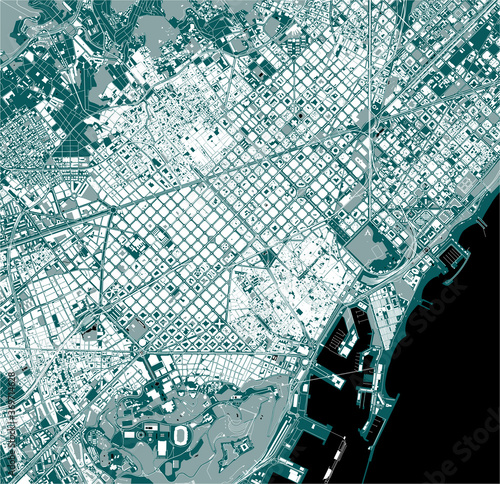 map of the city center of Barcelona, Spain