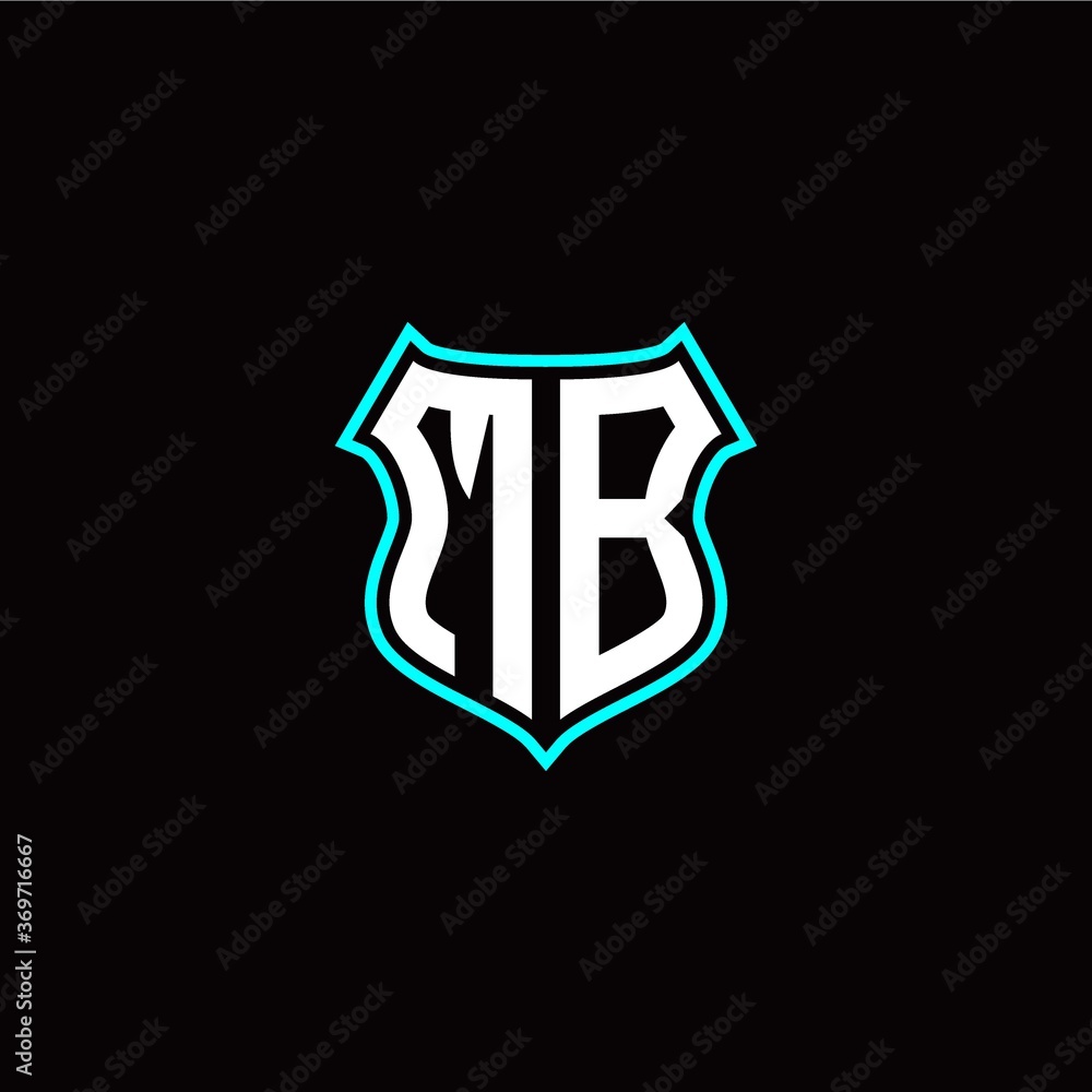 M B initials monogram logo shield designs modern