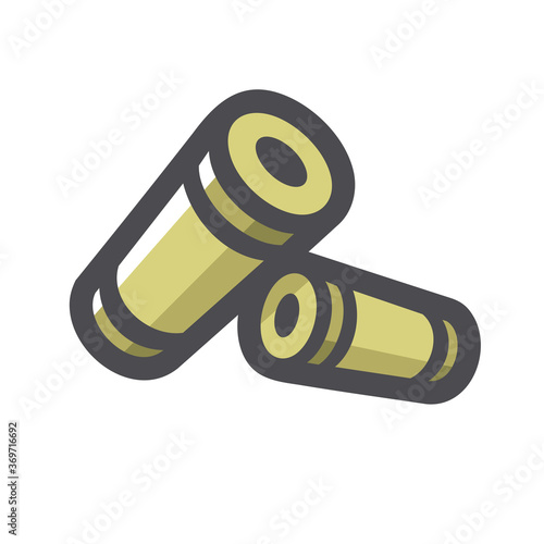 Shotgun two Shells Vector icon Cartoon illustration.