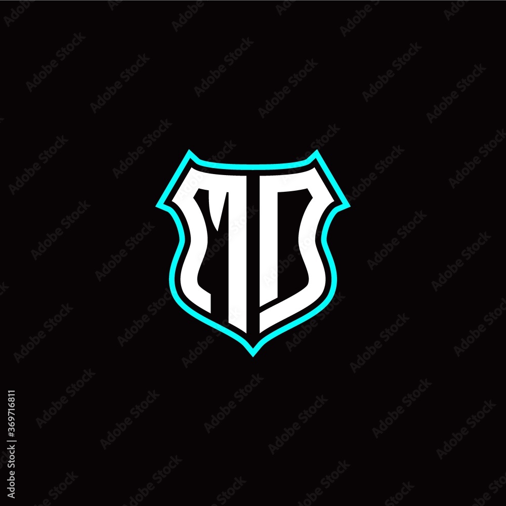 M D initials monogram logo shield designs modern