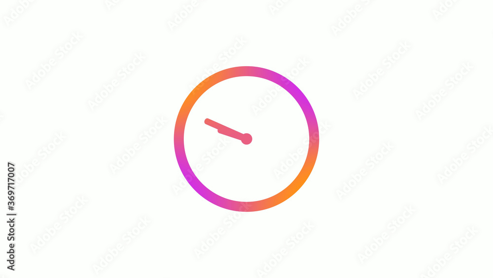 Beautiful counting down clock icon on white background Beautiful counting down clock icon on white background