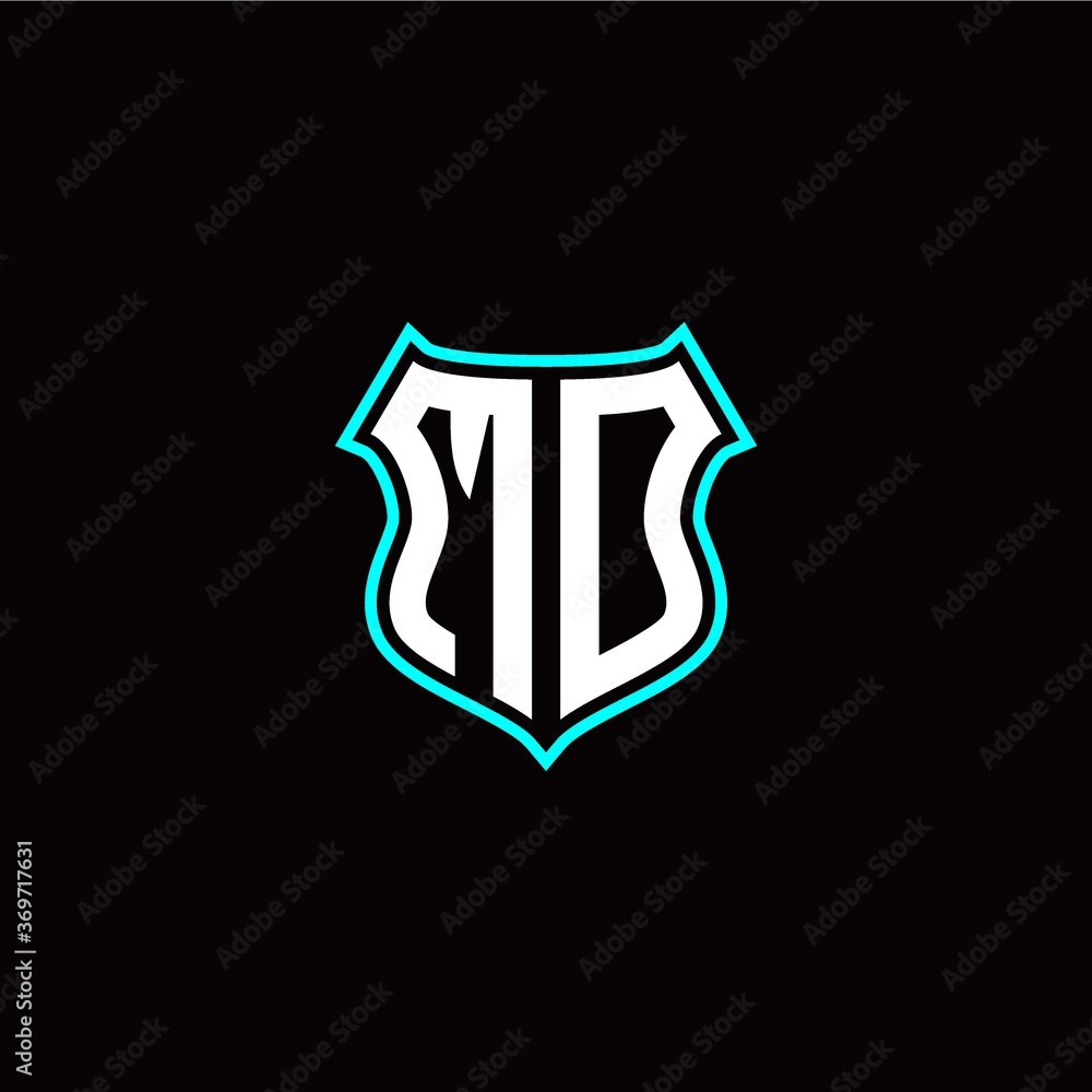 M O initials monogram logo shield designs modern