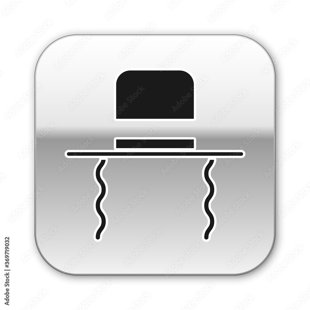 Black Orthodox Jewish Hat With Sidelocks Icon Isolated On White black-orthodox-jewish-hat-with-sidelocks-icon-isolated-on-white