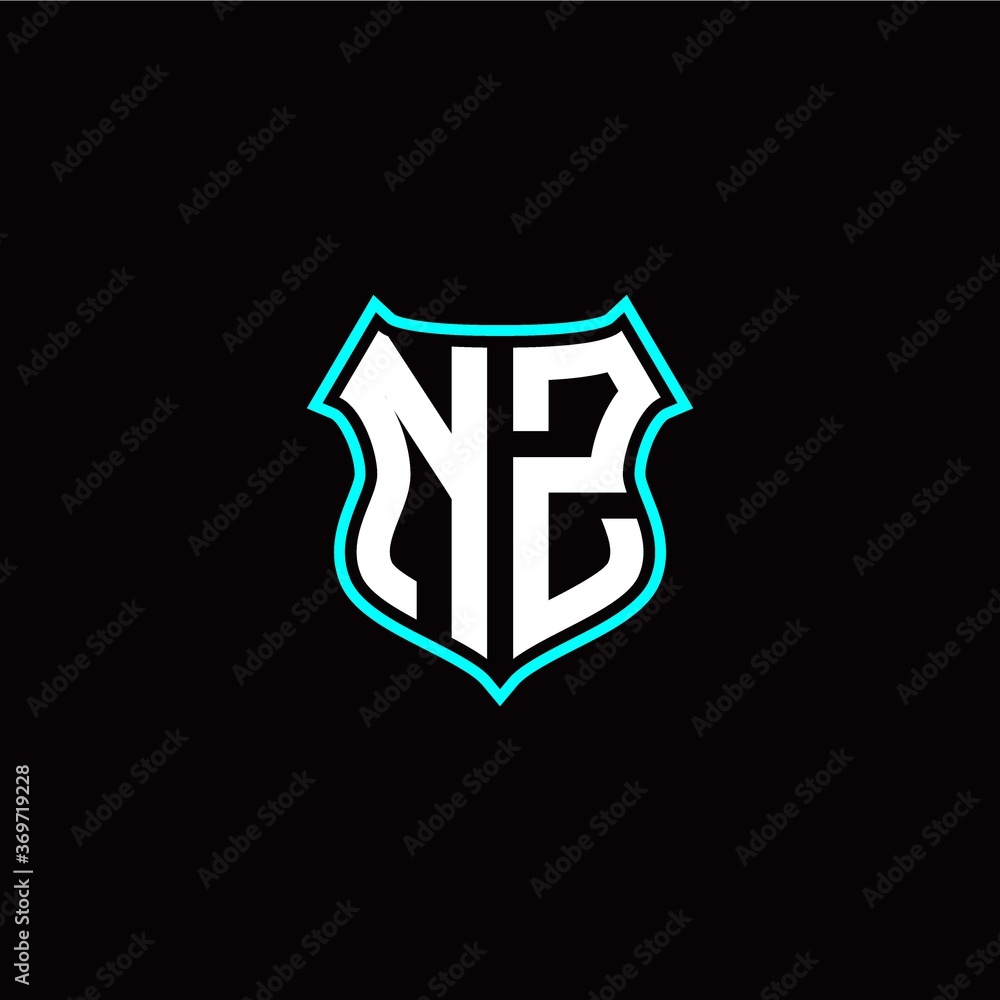 N Z initials monogram logo shield designs modern