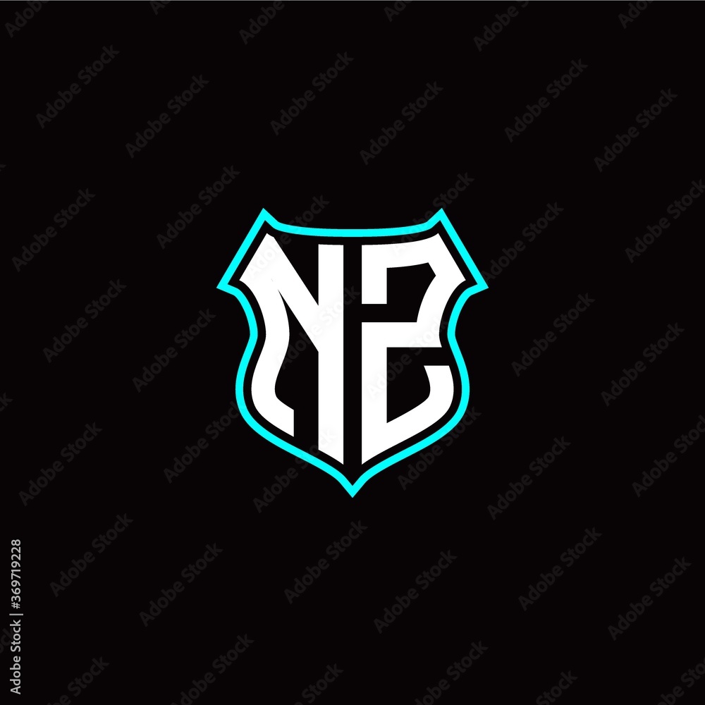 N Z initials monogram logo shield designs modern N Z initials monogram logo shield designs modern
