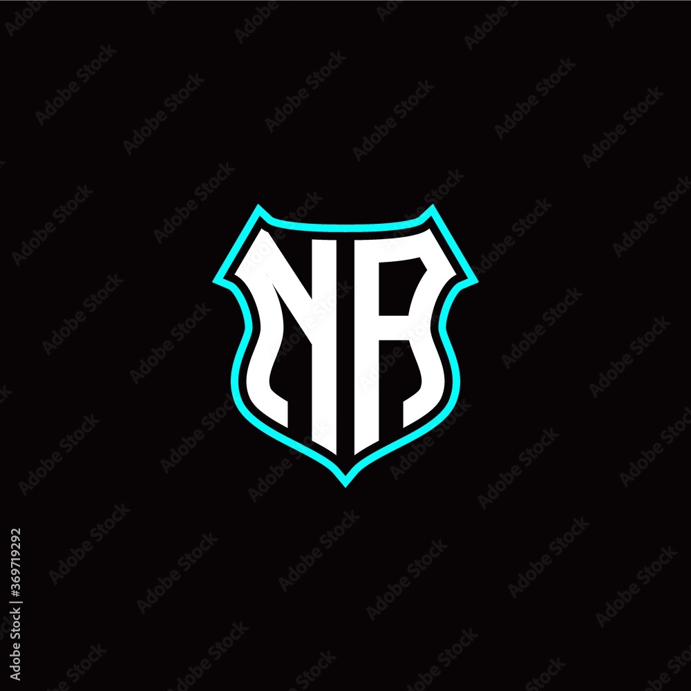N A initials monogram logo shield designs modern