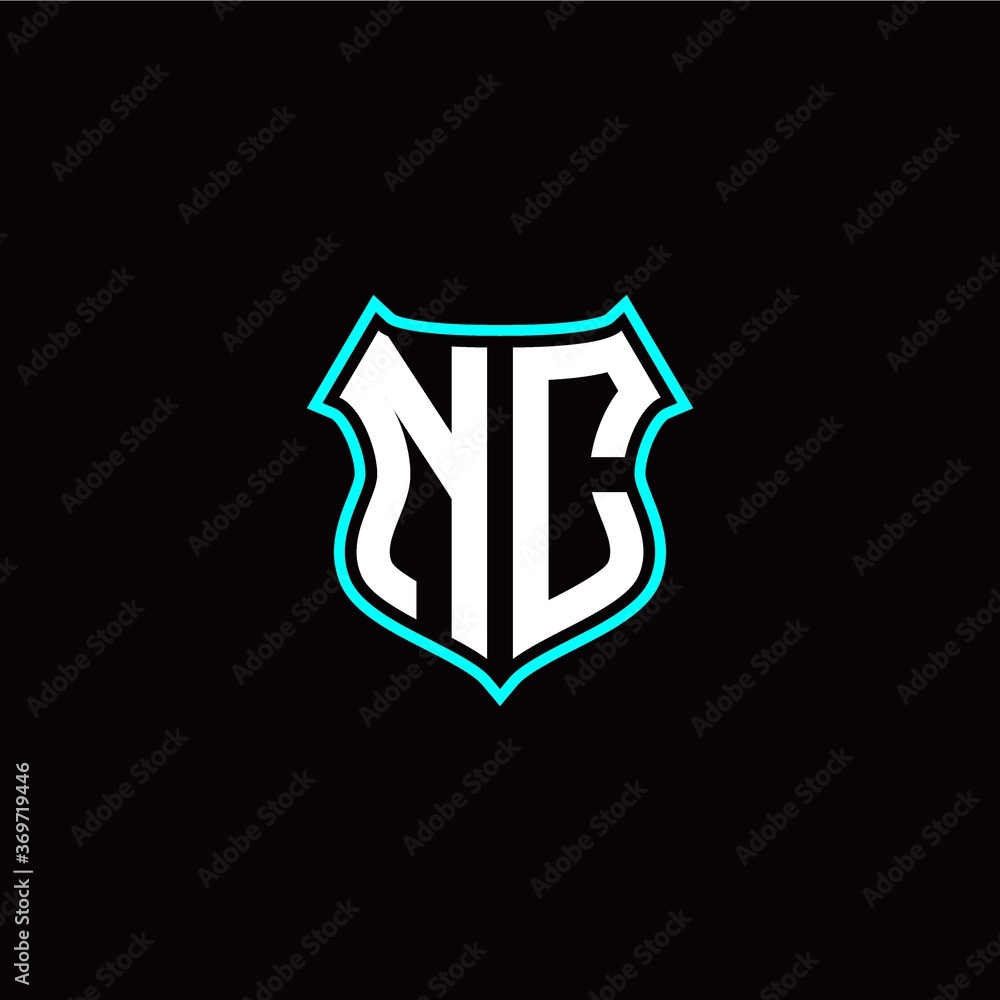 N C initials monogram logo shield designs modern N C initials monogram logo shield designs modern