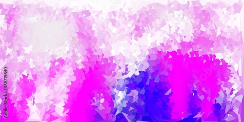 Light purple  pink vector abstract triangle texture.