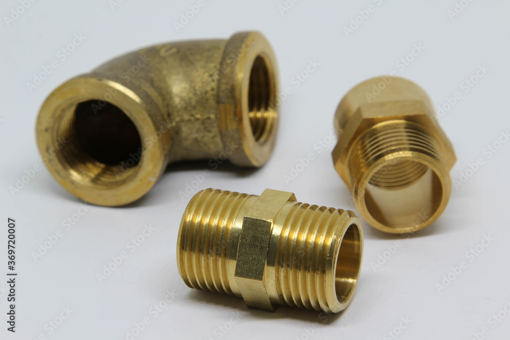 Brass fitting isolated on white background. Brass fitting isolated on white background.
