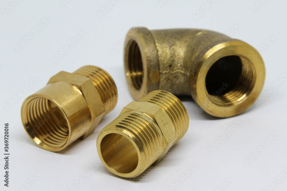 Brass fitting isolated on white background. Brass fitting isolated on white background.