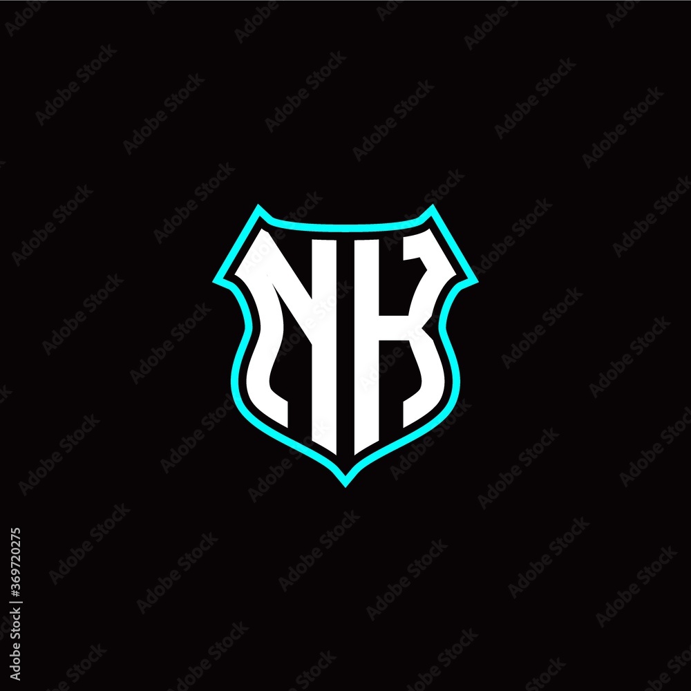 N K initials monogram logo shield designs modern