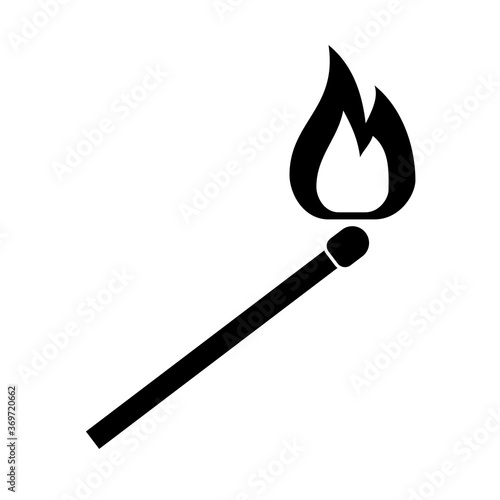 Match with fire icon isolated on white background. Vector illustration