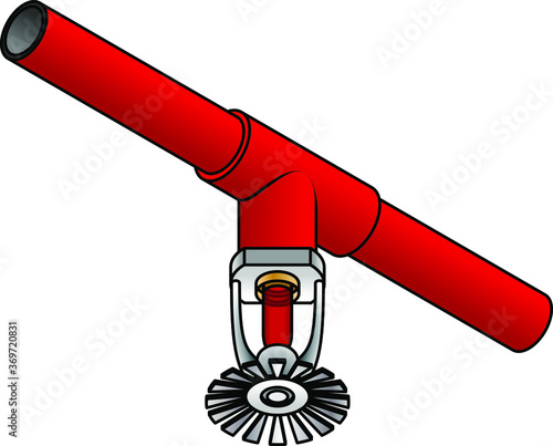 A building fire sprinkler nozzle mounted on a T coupling.