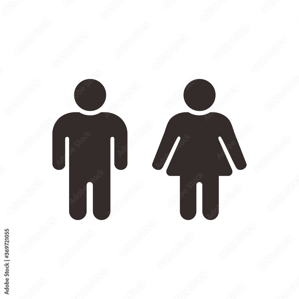 Simple Flat Male and Female Icon Illustration Design, Male and Female Silhouette Sign Template Vector Simple Flat Male and Female Icon Illustration Design, Male and Female Silhouette Sign Template Vector