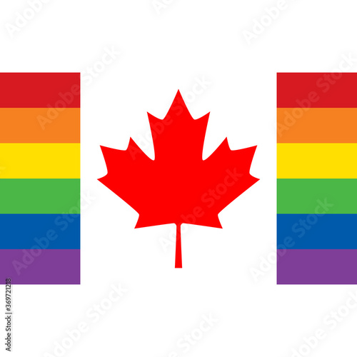 LGBT symbols. Canada Pride flag concept. Vector illustration on a white background.