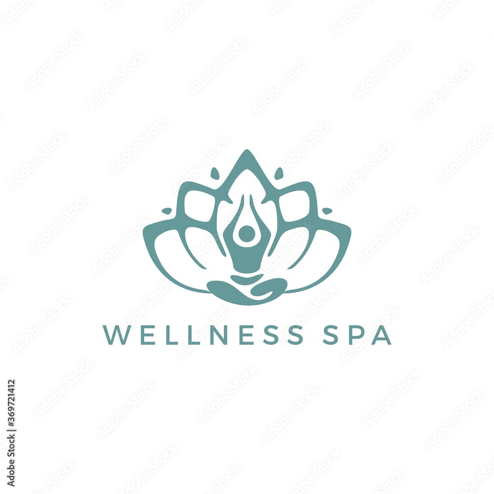 Fototapeta premium Wellness Spa Lotus Logo Design Idea