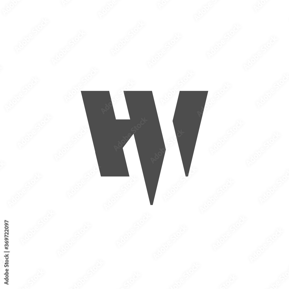 Simple HW Letter Logo Design Template
