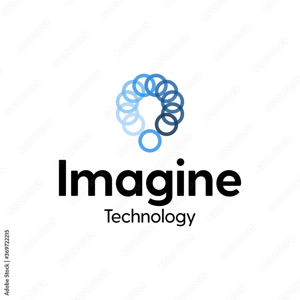 Modern Light Bulb Tech Circle Idea Logo Template Modern Light Bulb Tech Circle Idea Logo Template