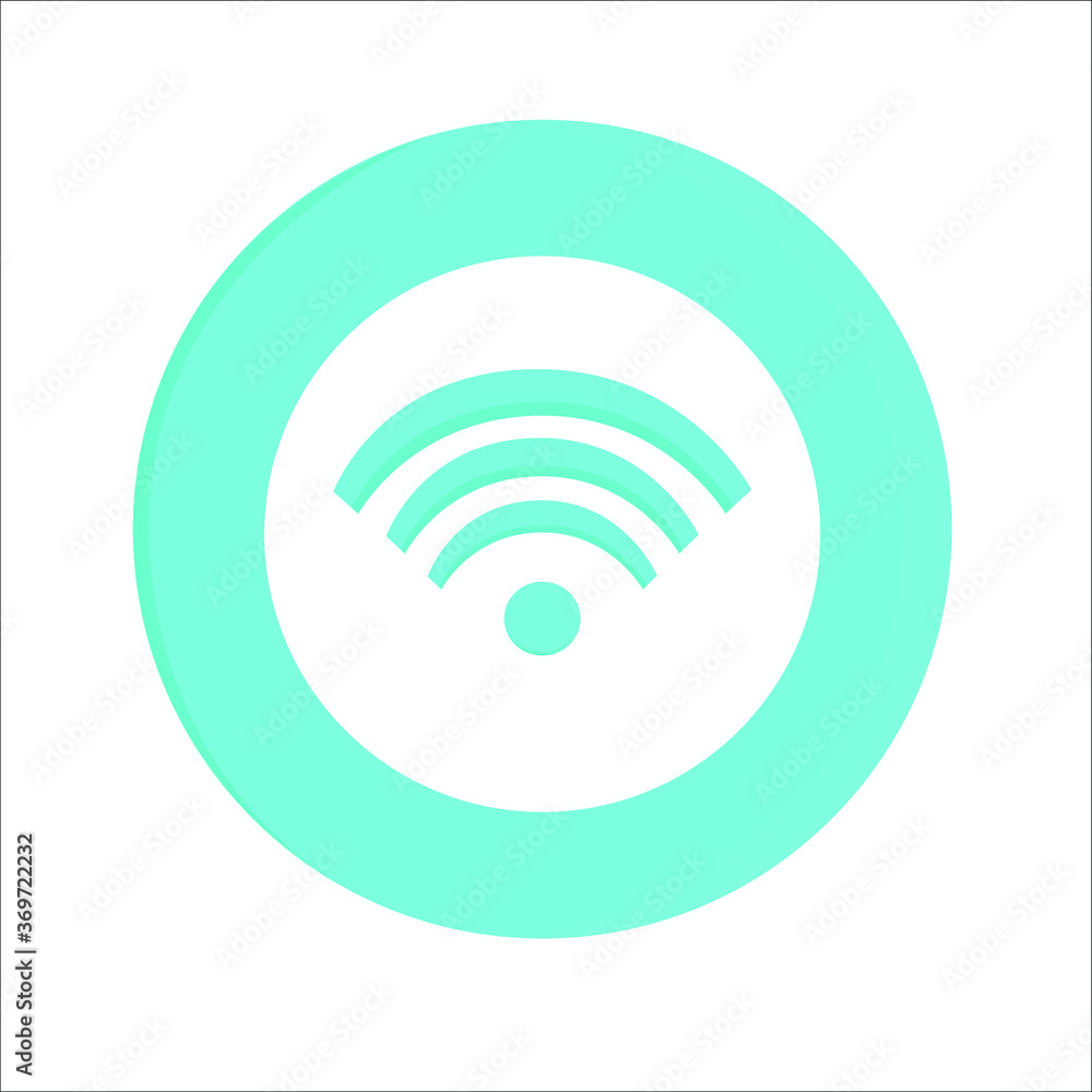 wi fi vector icon in circle, blue wi fi vector icon in circle, blue